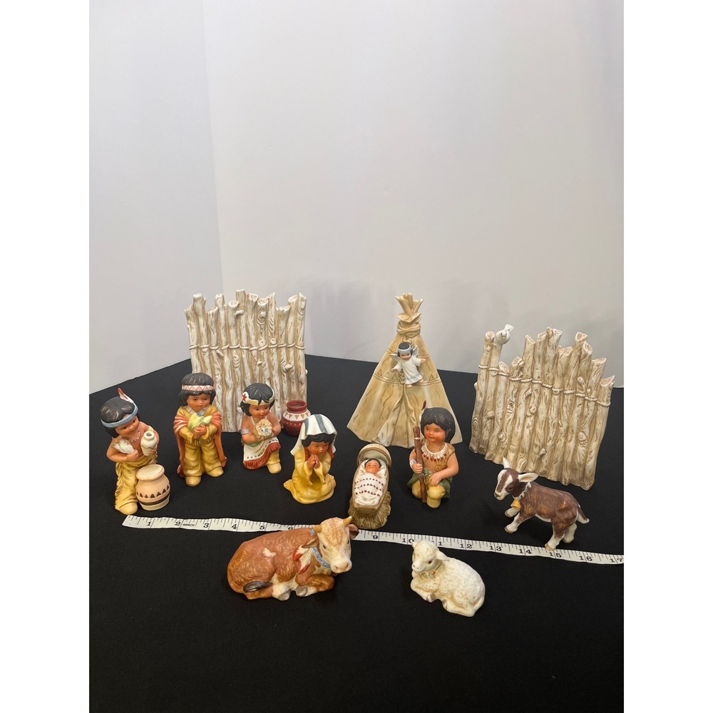 Gregory Perillo Sagebrush Kids Native American Nativity Set 12pc Vague Shadows